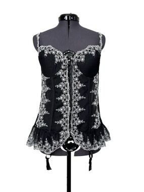 Fairycore Sheer Lace Up Corset Bustier Top Romantic Feminine Whimsigoth Witchy